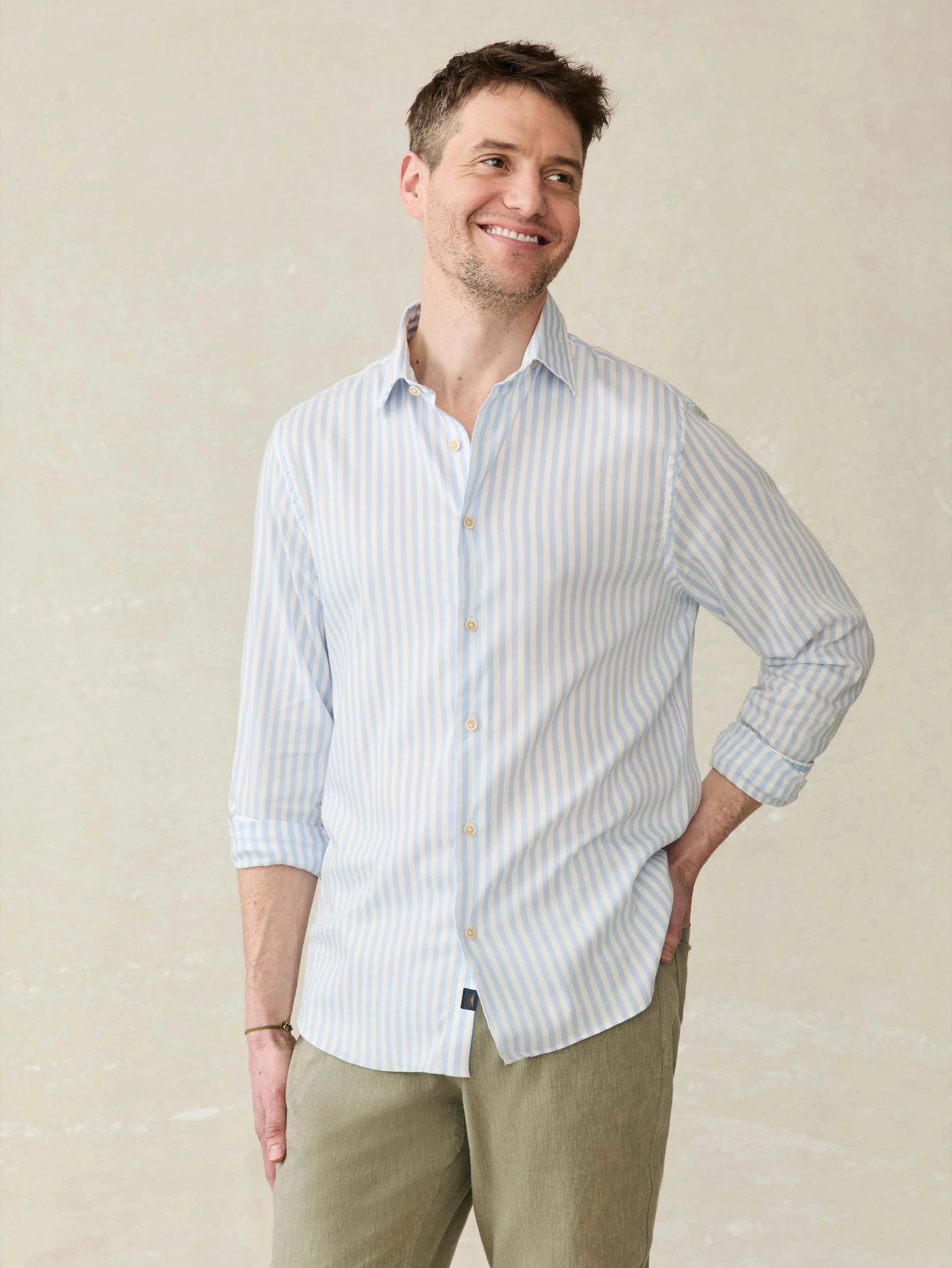 Faherty Sport Shirts Movement Monterey Shirt - Blue Cape Stripe