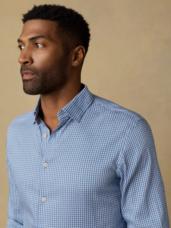 Faherty Sport Shirts Movement™ Monterey Shirt in White Blue Check