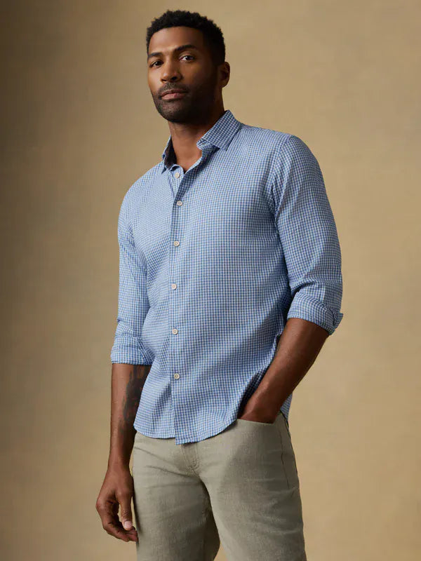 Faherty Sport Shirts Movement™ Monterey Shirt in White Blue Check
