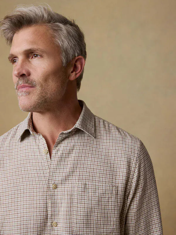 Faherty Sport Shirts Palmetto Shirt in Stone Palm Check