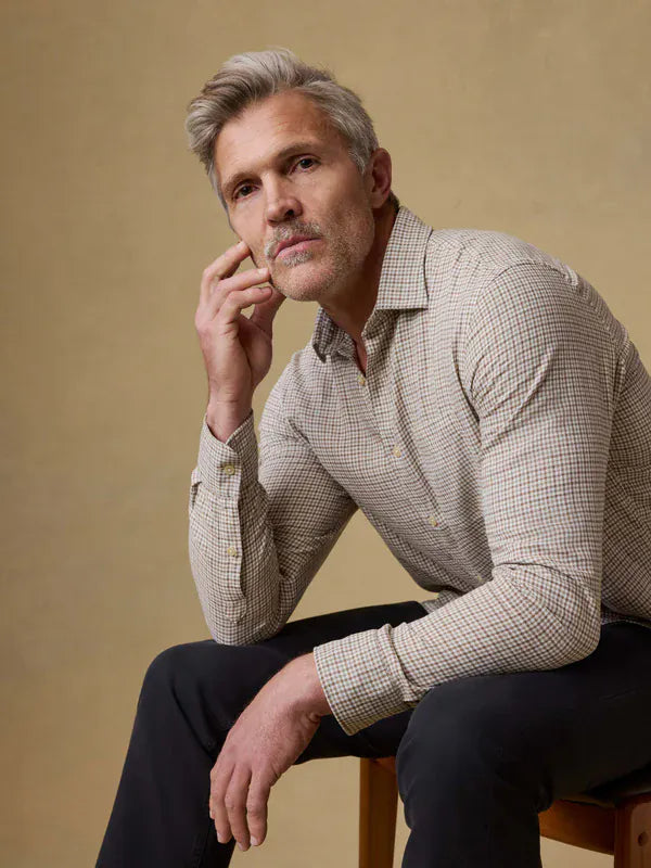 Faherty Sport Shirts Palmetto Shirt in Stone Palm Check