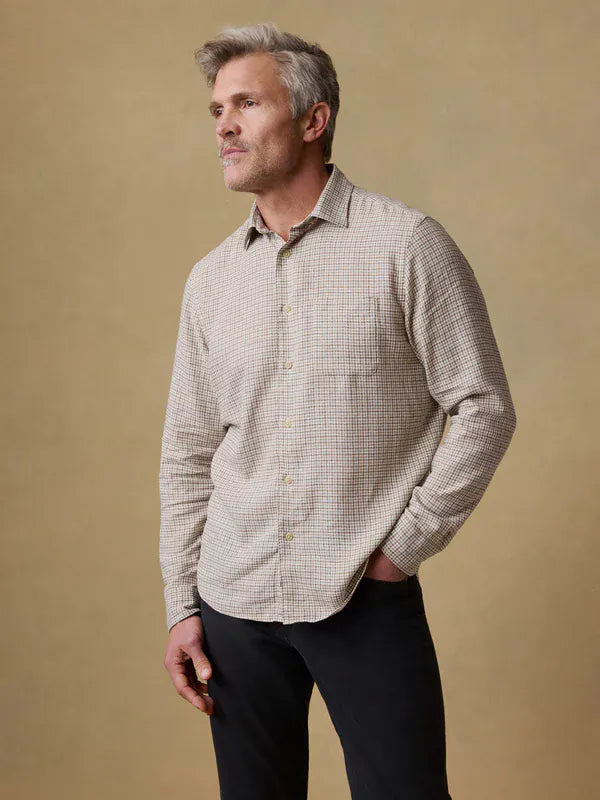 Faherty Sport Shirts Palmetto Shirt in Stone Palm Check