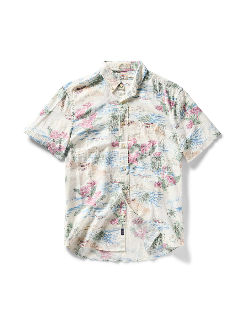 Faherty Sport Shirts Short-Sleeve Breeze Shirt - Molokai Scenic Tropical