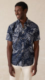 Faherty Sport Shirts Short-Sleeve Breeze Shirt - Navy Perro Tropical
