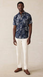 Faherty Sport Shirts Short-Sleeve Breeze Shirt - Navy Perro Tropical