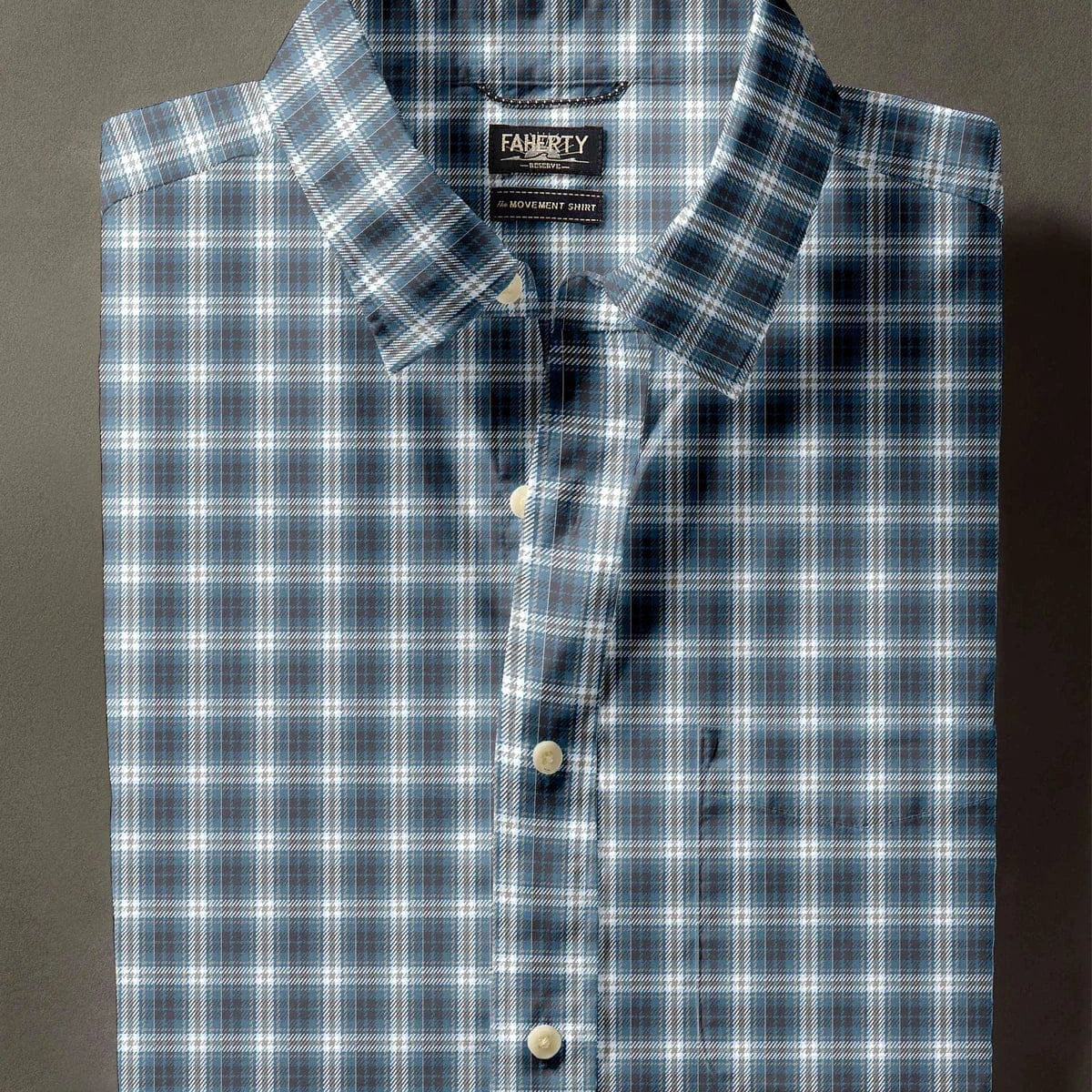 Faherty Sport Shirts The Movement Shirt in Azure Night Plaid