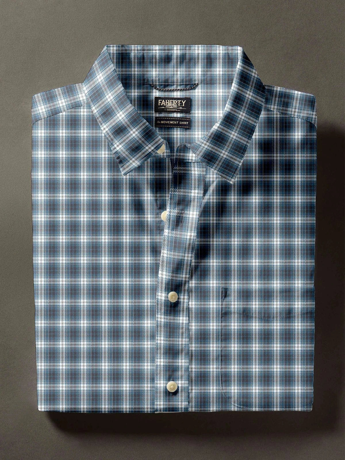 Faherty Sport Shirts The Movement Shirt in Azure Night Plaid