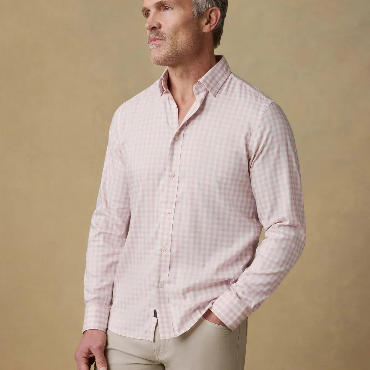 Faherty Sport Shirts The Movement™ Shirt in Rose White Gingham