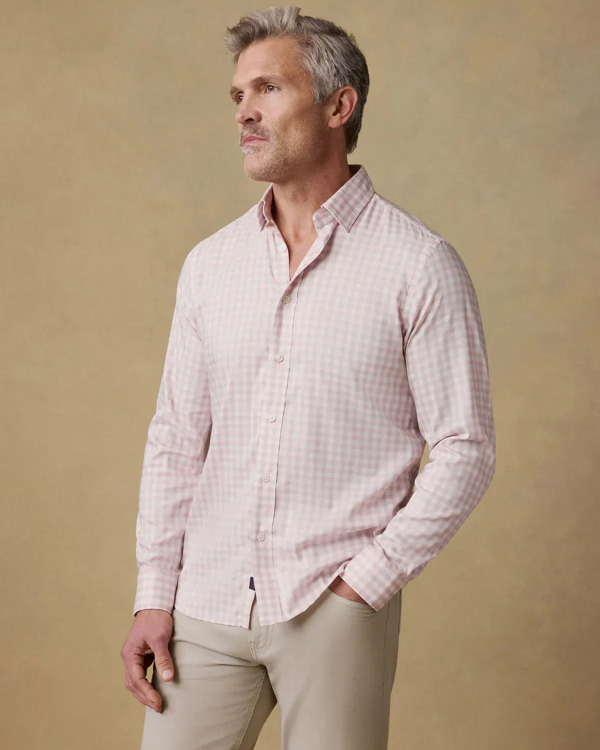 Faherty Sport Shirts The Movement™ Shirt in Rose White Gingham