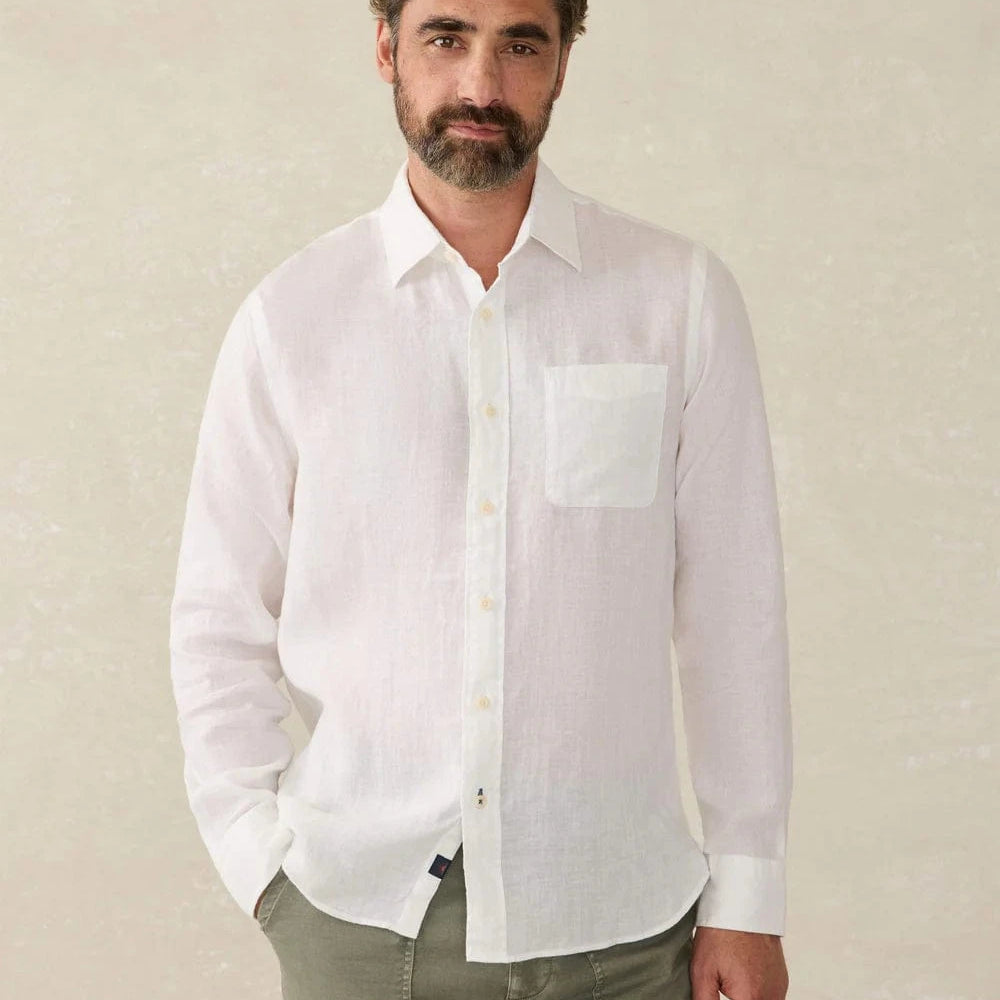 Faherty Sport Shirts White / M Laguna Linen Shirt