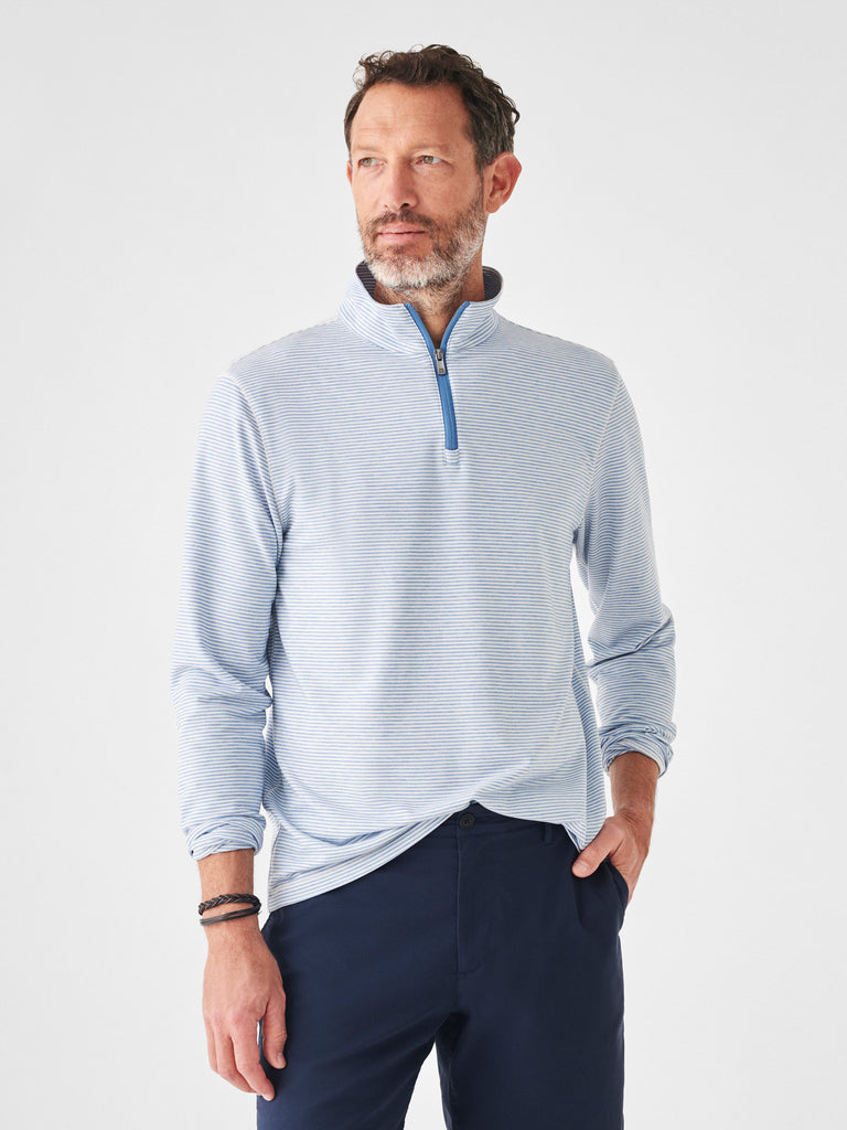 Faherty Sweaters Movement Quarter Zip- Madaket Stripe