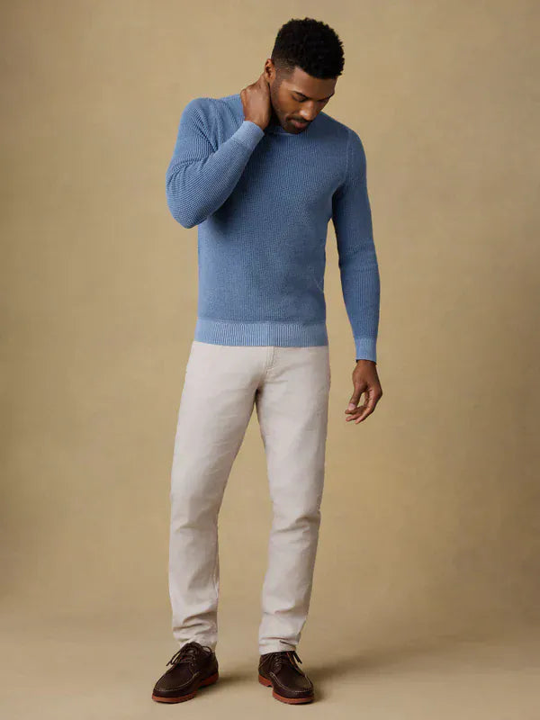 Faherty Sweaters Sunwashed Crewneck Sweater in Blue Sea