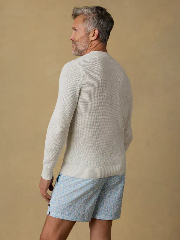 Faherty Sweaters Sunwashed Crewneck Sweater in White Shell