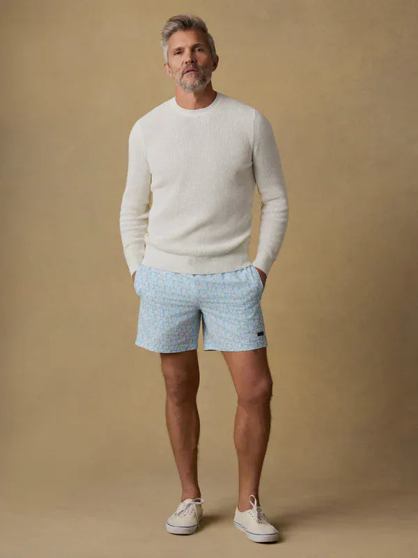 Faherty Sweaters Sunwashed Crewneck Sweater in White Shell