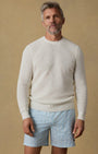 Faherty Sweaters Sunwashed Crewneck Sweater in White Shell