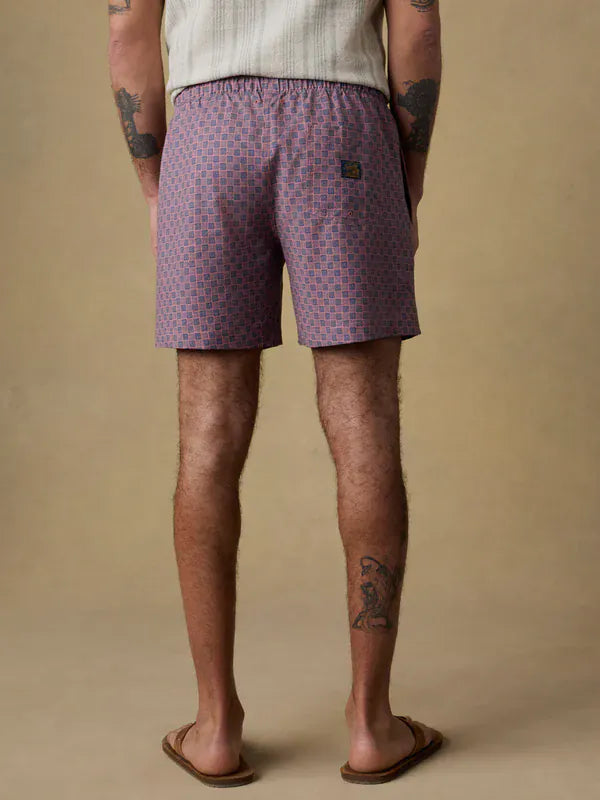 Faherty Swimwear All Day™ Trunk (6") in Navy Clay Bricks