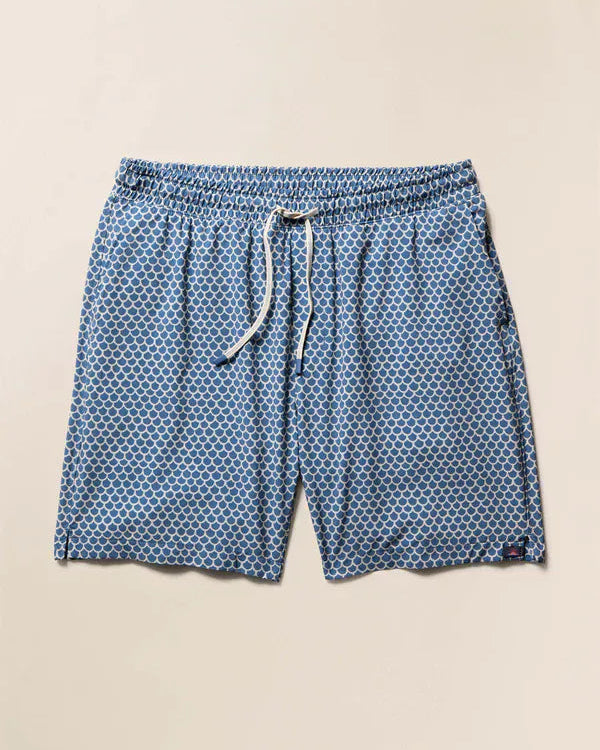 Faherty Swimwear Shorelite Lined Trunk (7") in Fishscale