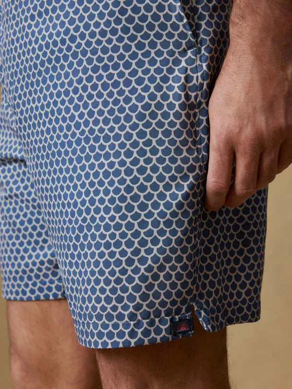 Faherty Swimwear Shorelite Lined Trunk (7") in Fishscale