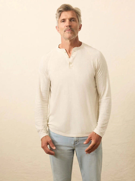 Faherty T-Shirts Ivory Heather / XS Long-Sleeve Cloud Henley