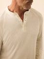 Faherty T-Shirts Long-Sleeve Cloud Henley - Ivory Heather