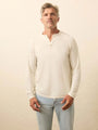 Faherty T-Shirts Long-Sleeve Cloud Henley - Ivory Heather