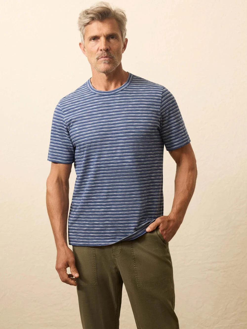 Faherty T-Shirts River Rapids Stripe / S Sunwashed Regenerative Tee