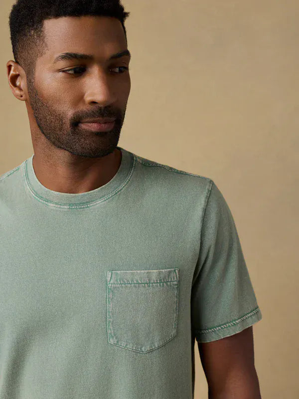 Faherty T-Shirts Short-Sleeve Recycled Cotton Tee in Coastal Sage