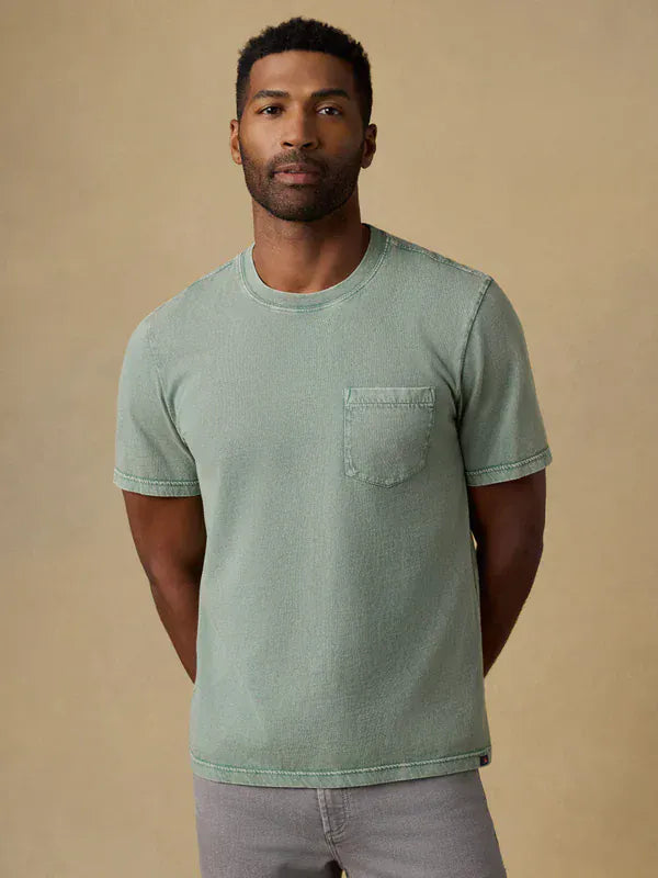 Faherty T-Shirts Short-Sleeve Recycled Cotton Tee in Coastal Sage