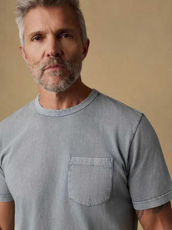 Faherty T-Shirts Short-Sleeve Recycled Cotton Tee in Lakeshore Grey