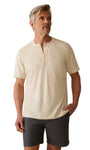 Faherty T-Shirts Short-Sleeve Sunwashed Henley - Island Dune Heather