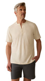 Faherty T-Shirts Short-Sleeve Sunwashed Henley - Island Dune Heather
