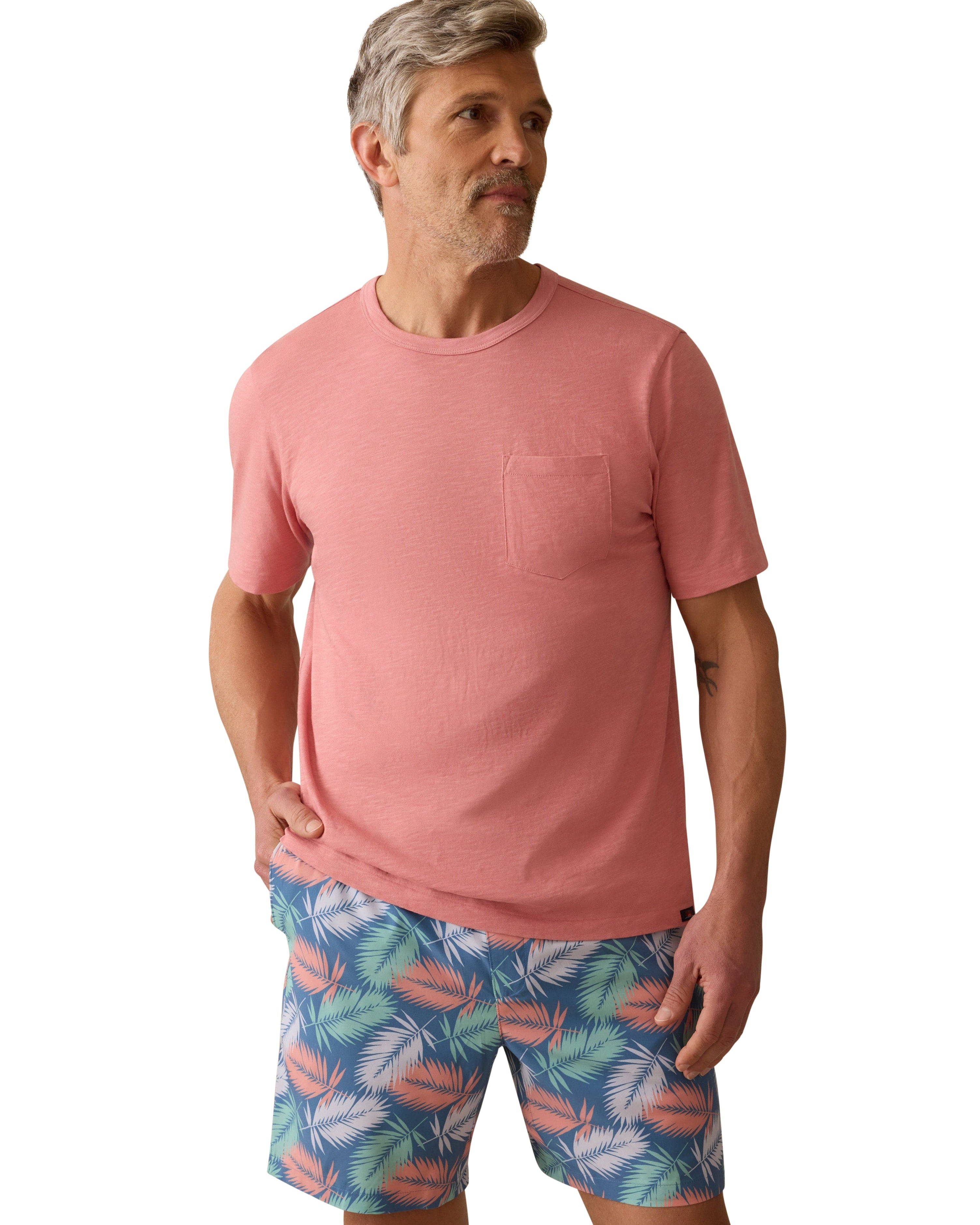 Faherty T-Shirts Sunwashed Pocket Tee - Faded Flag