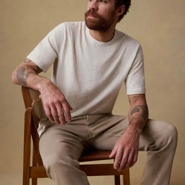 Faherty T-Shirts Sunwashed Pocket Tee in Island Dune Heather