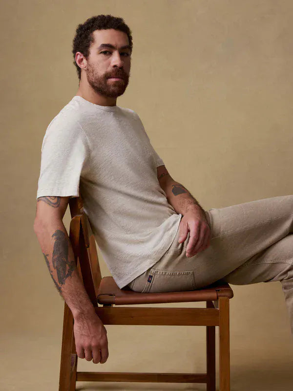Faherty T-Shirts Sunwashed Pocket Tee in Island Dune Heather