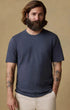Faherty T-Shirts Sunwashed Regenerative Tee in Dune Navy