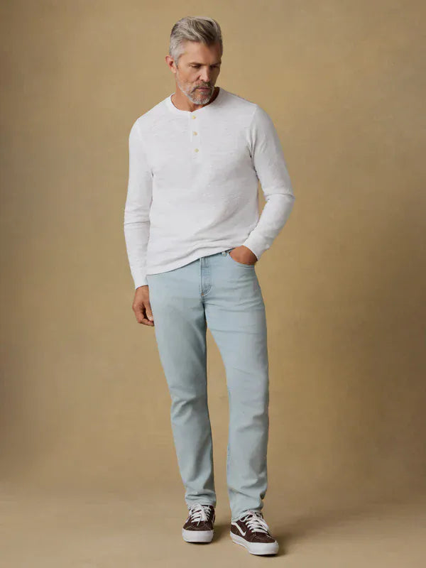 Faherty T-Shirts Sunwashed Slub Henley in White
