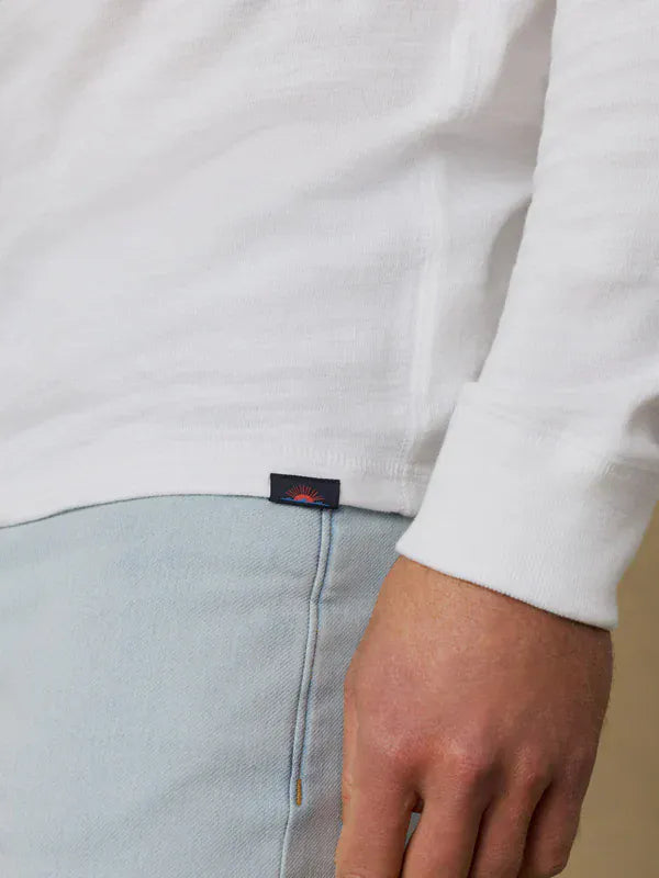 Faherty T-Shirts Sunwashed Slub Henley in White