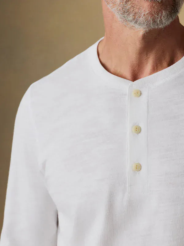 Faherty T-Shirts Sunwashed Slub Henley in White
