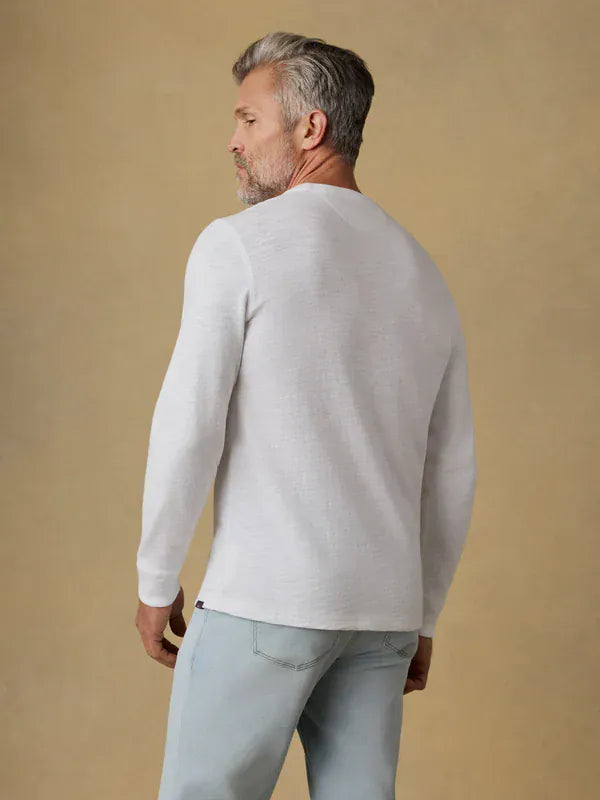 Faherty T-Shirts Sunwashed Slub Henley in White
