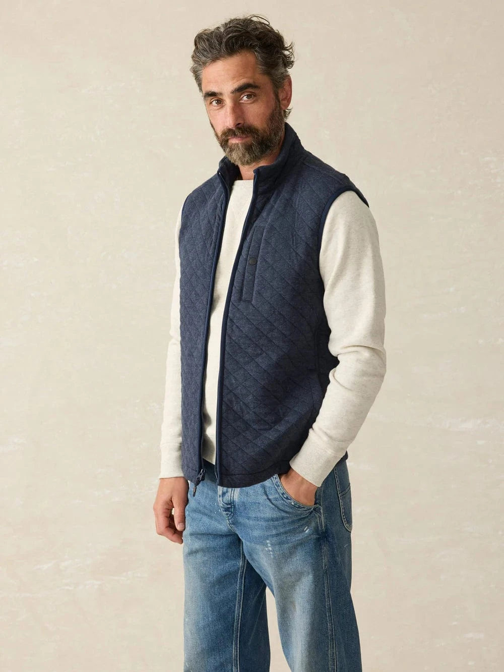 Faherty Vest NYM / S Epic Quilted Fleece Vest