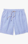 Fair Harbor Swimwear Bayberry Trunk in Sky in Light Blue Seersucker