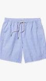 Fair Harbor Swimwear Bayberry Trunk in Sky in Light Blue Seersucker