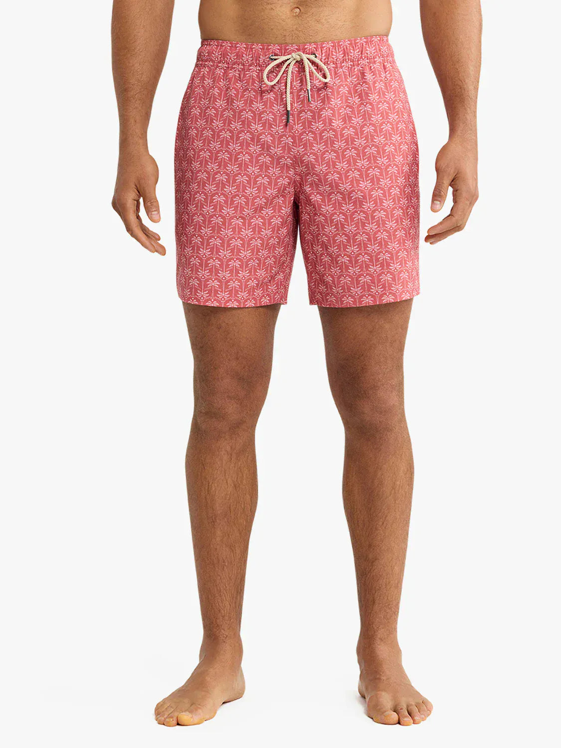 Fair Harbor Swimwear Bayberry Trunk in Sky in Red Palms