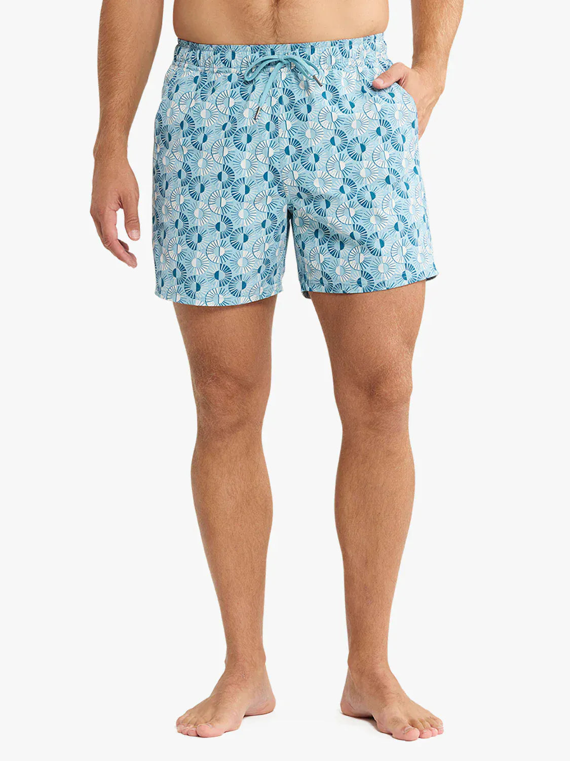 Fair Harbor Swimwear Bungalow Trunk in Bay Blue Sunburst