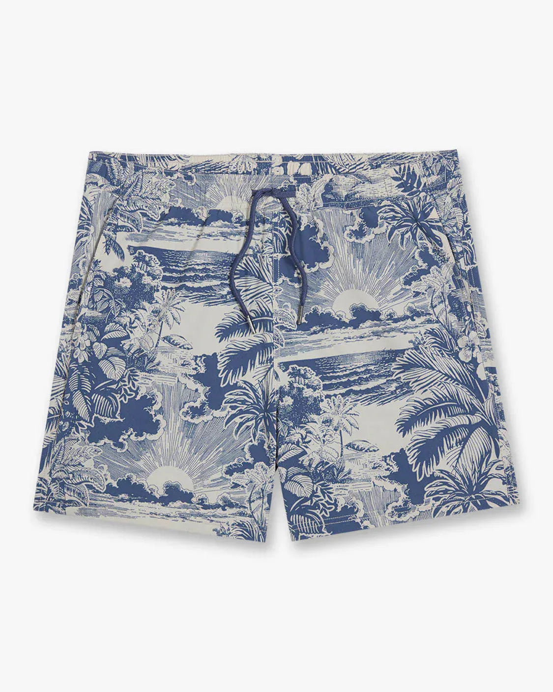 Fair Harbor Swimwear Bungalow Trunk in Silver Palms