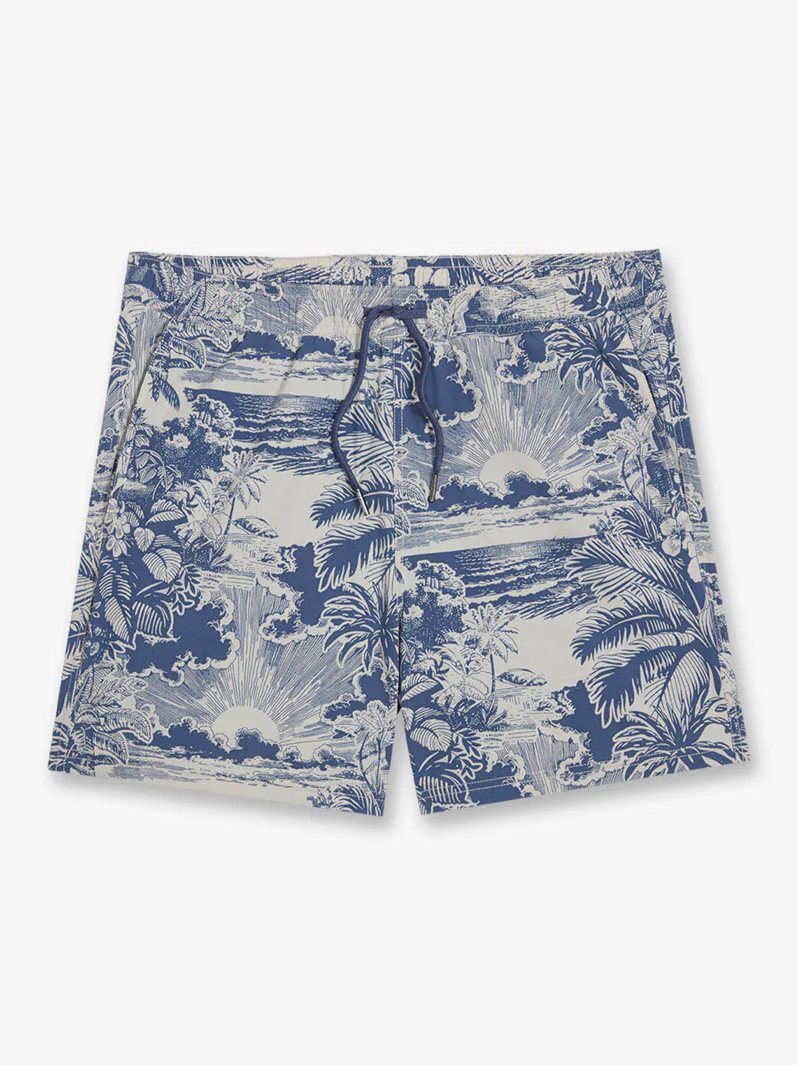 Fair Harbor Swimwear Bungalow Trunk in Silver Palms