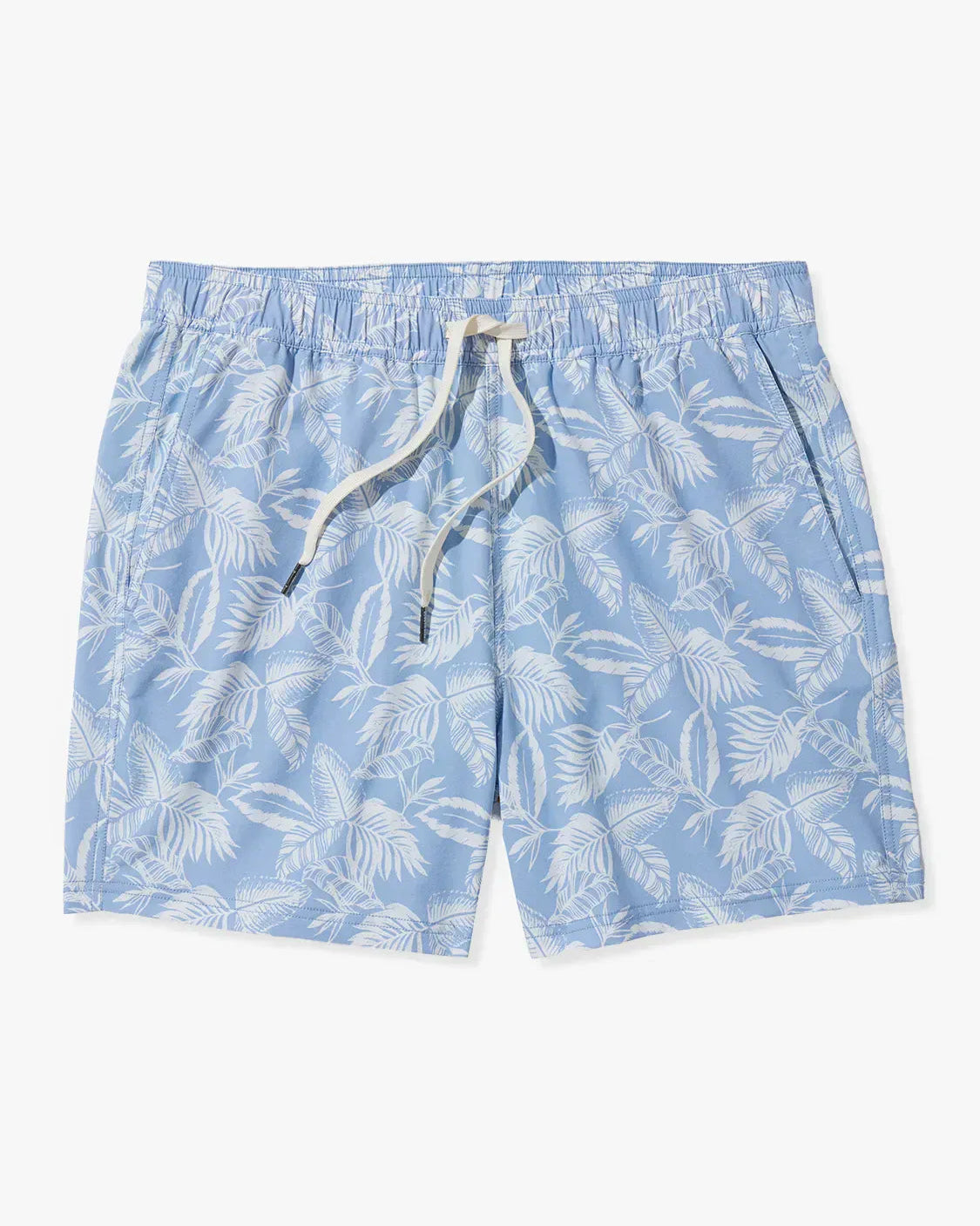 Fair Harbor Swimwear Bungalow Trunk in Sky Blue Leaves