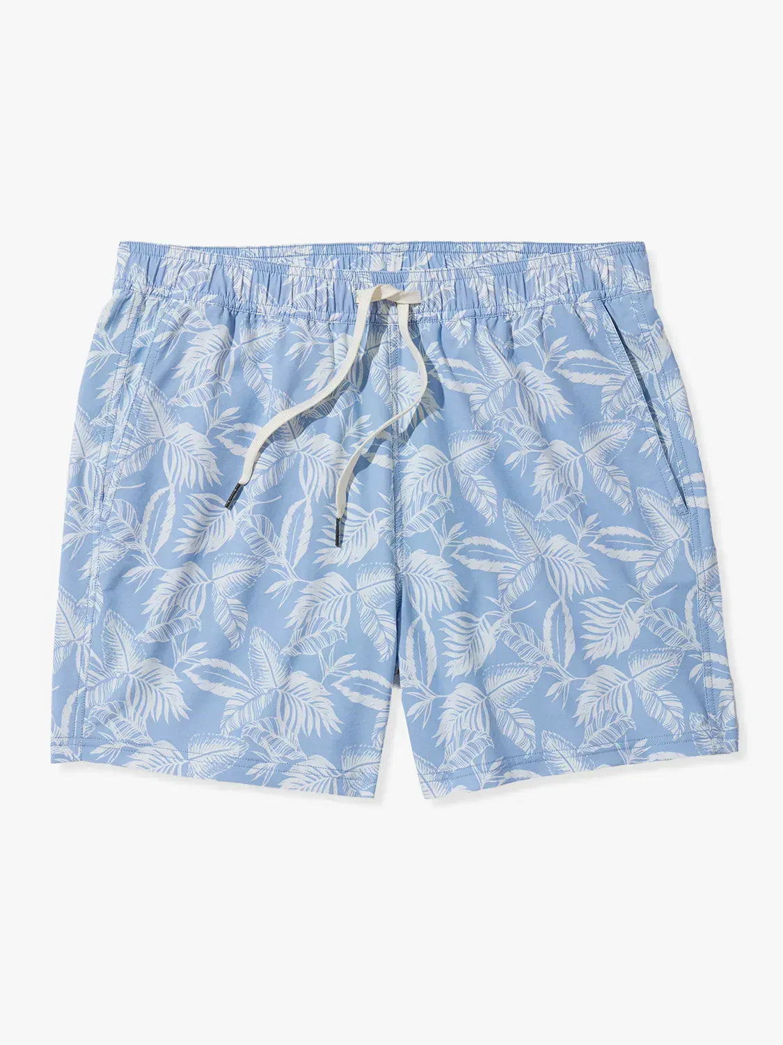 Fair Harbor Swimwear Bungalow Trunk in Sky Blue Leaves