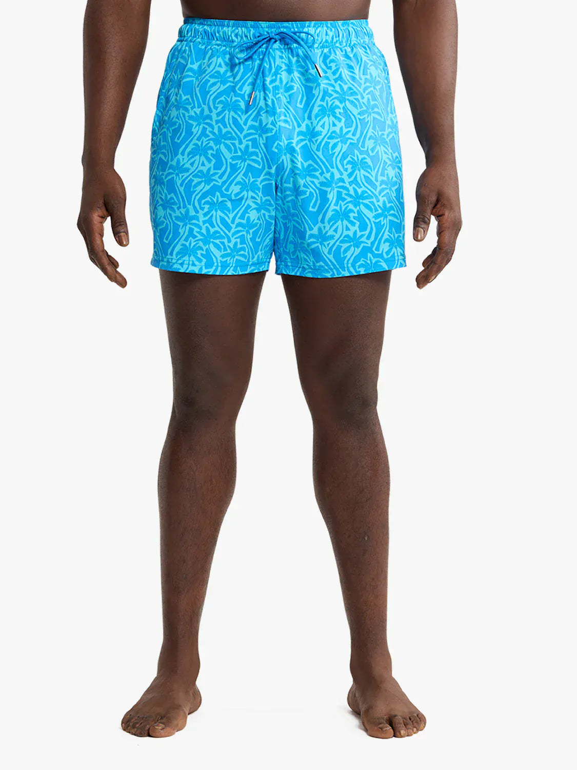 Fair Harbor Swimwear Bungalow Trunk in Turquoise Cutout Palm