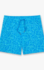 Fair Harbor Swimwear Bungalow Trunk in Turquoise Cutout Palm